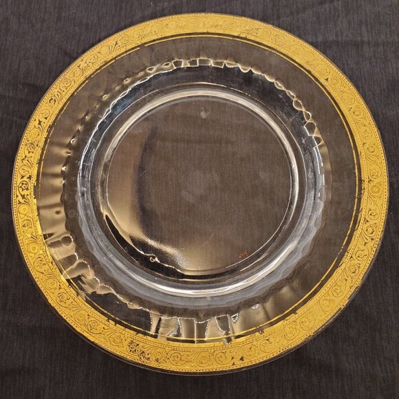 Set Of 2 Tiffin Franciscan Westchester Salad Luncheon Plates Gold Encrusted Vtg - Picture 12 of 13